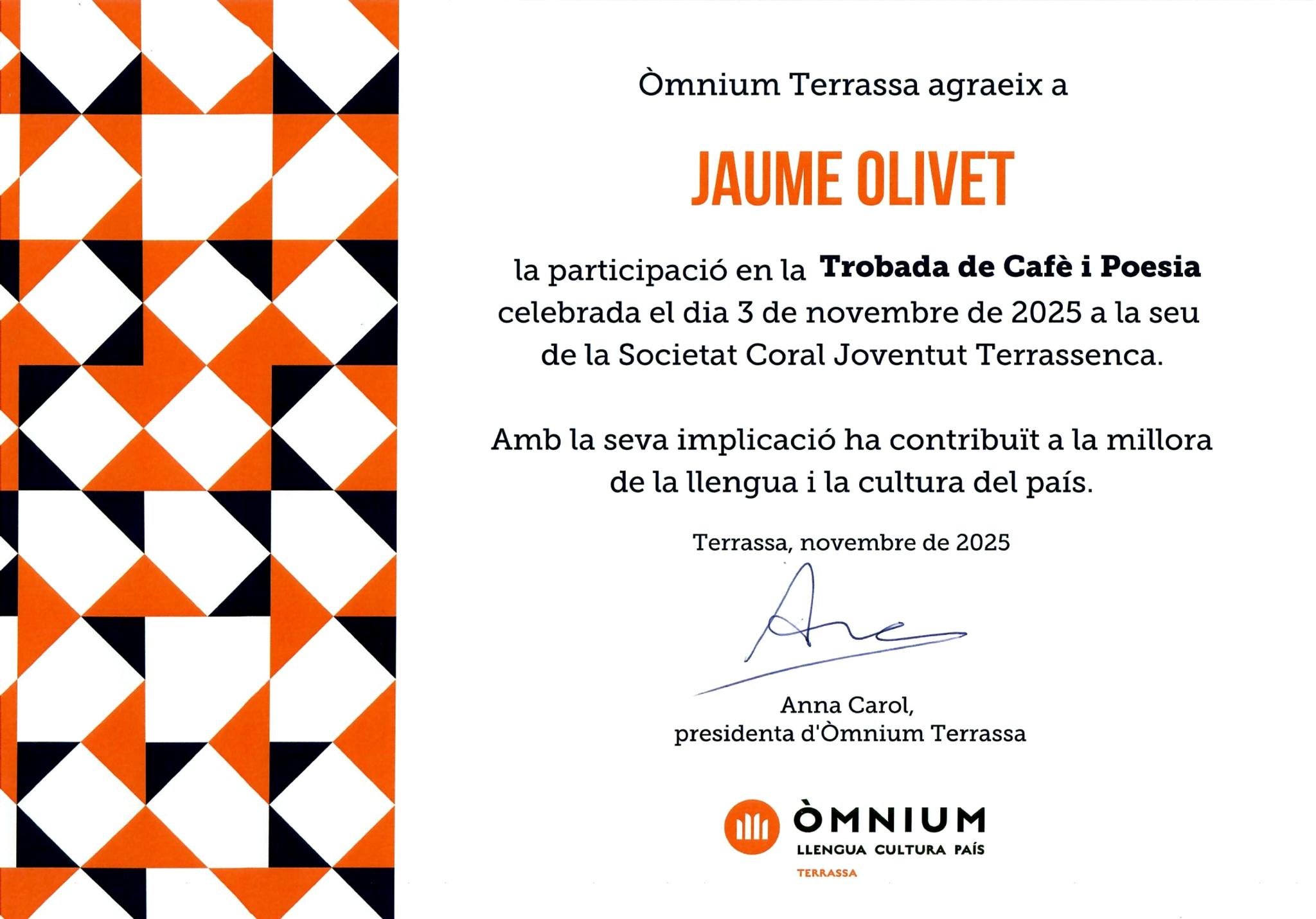 Jaume Olivet 2025